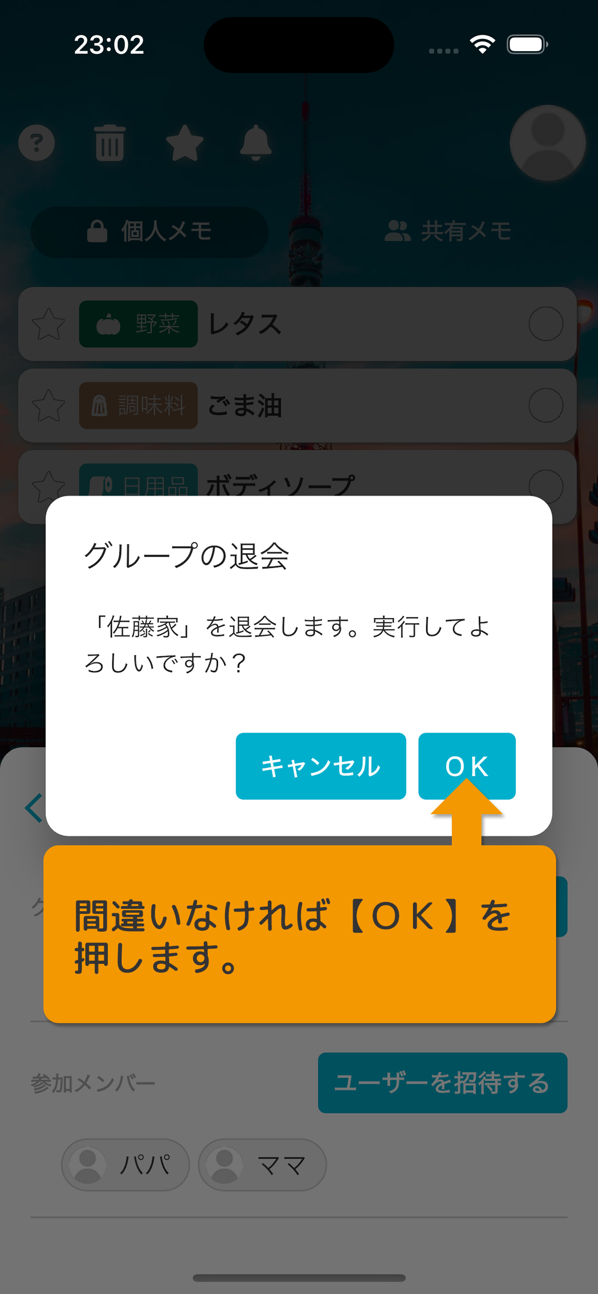 間違いなければ［ＯＫ］を押します。